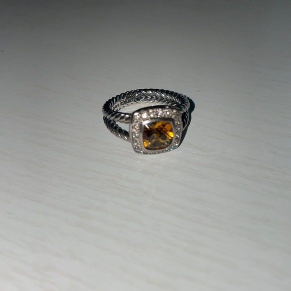 David Yurman Jewelry - Petite Albion® Ring in Sterling Silver with Citrine and Pavé Diamonds